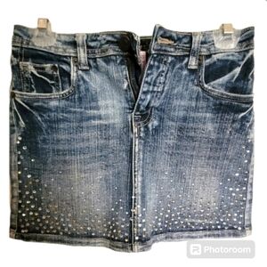 Justice Denim Rhineskirt Mini Skirt Size 12 Girls